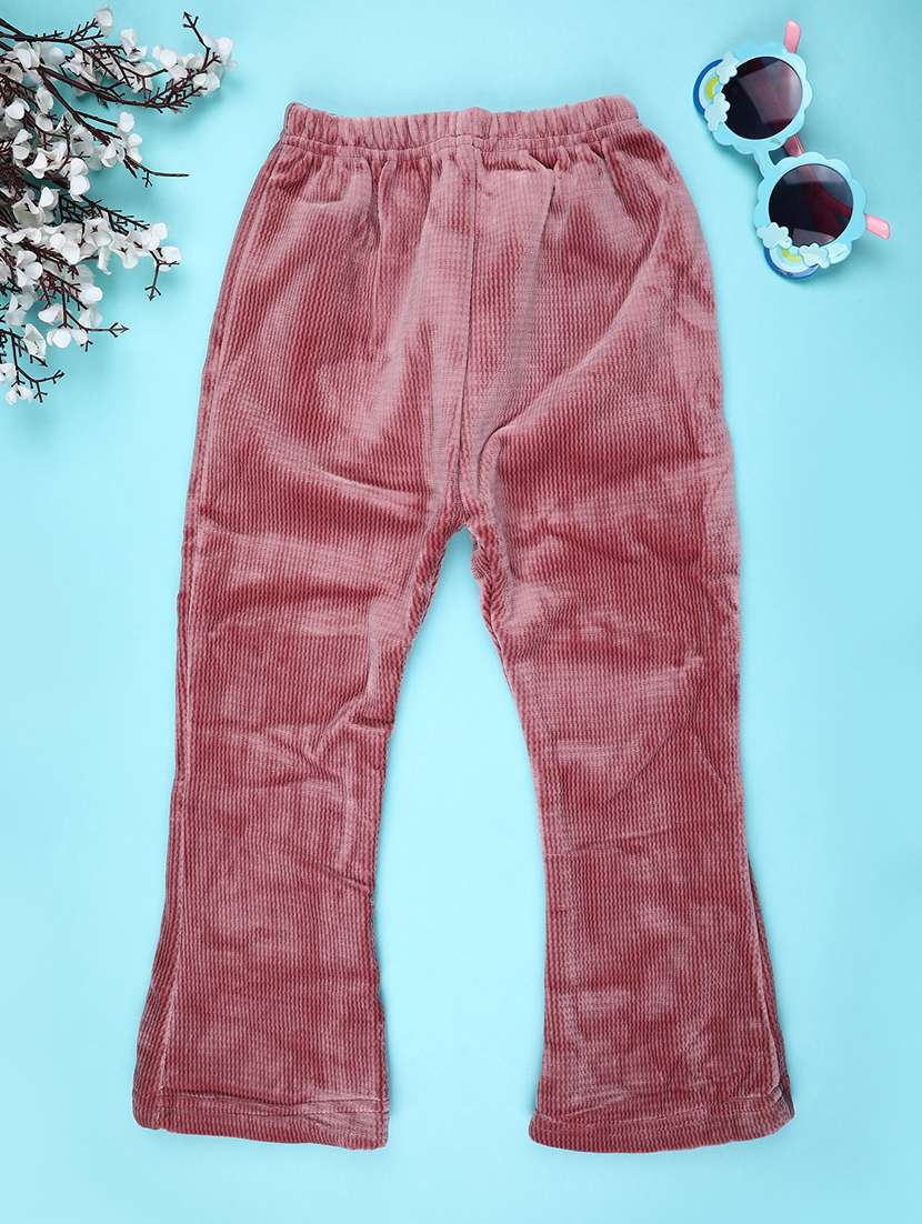 girls solid bootcut fleece pajama