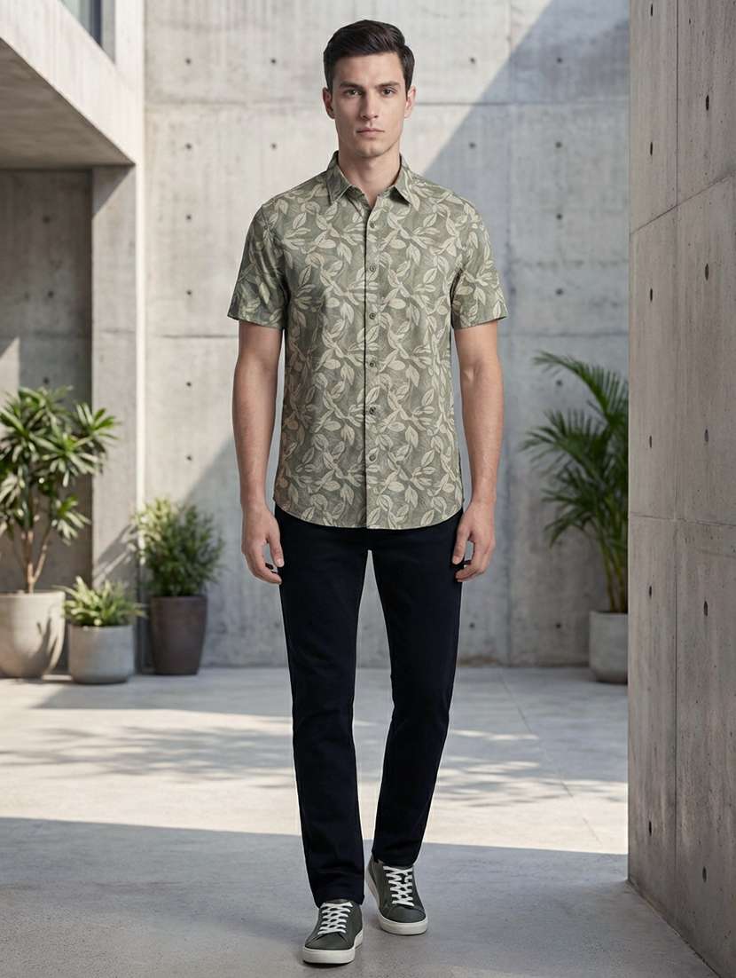 men printed short sleeve regular fit casual shirt - 22177700 -  Standard Image - 5