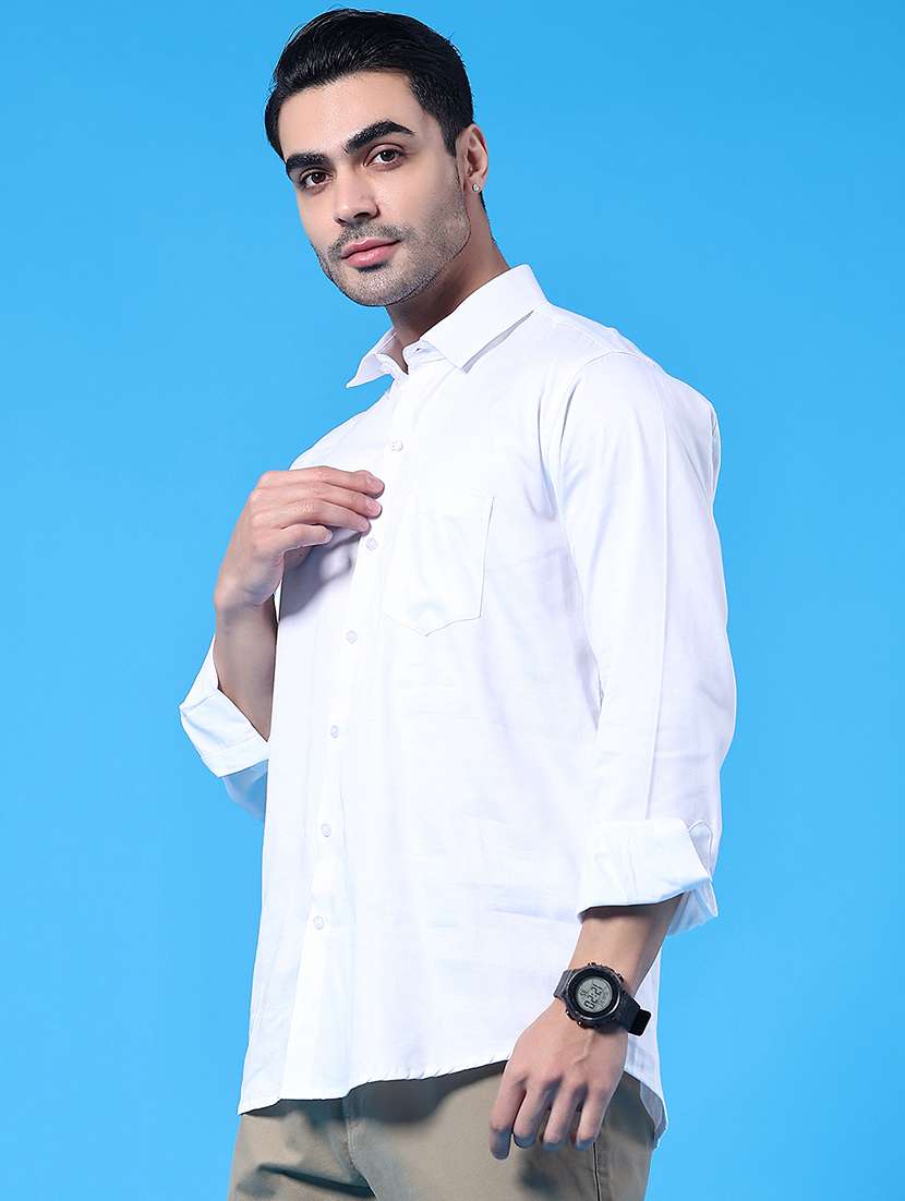 men solid long sleeve regular fit casual shirt - 22177701 -  Standard Image - 3