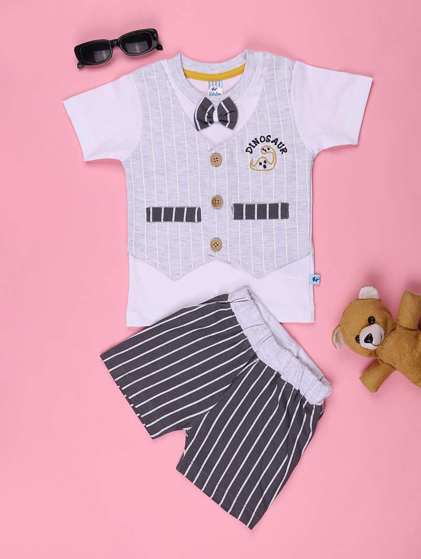 boys striped t-shirt and shorts co-ord set