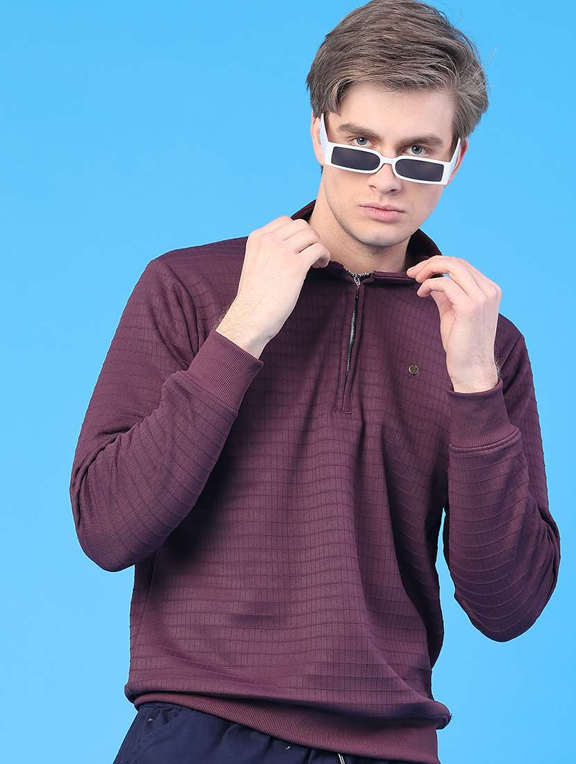 men self design long sleeve regular fit sweatshirt