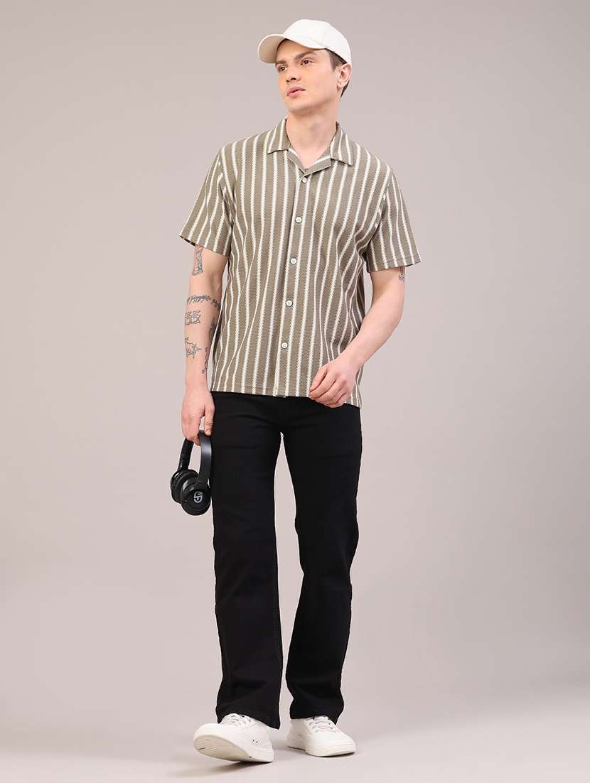 Men Striped Short Sleeve Regular Fit Casual Shirt - 22177906 -  Standard Image - 5