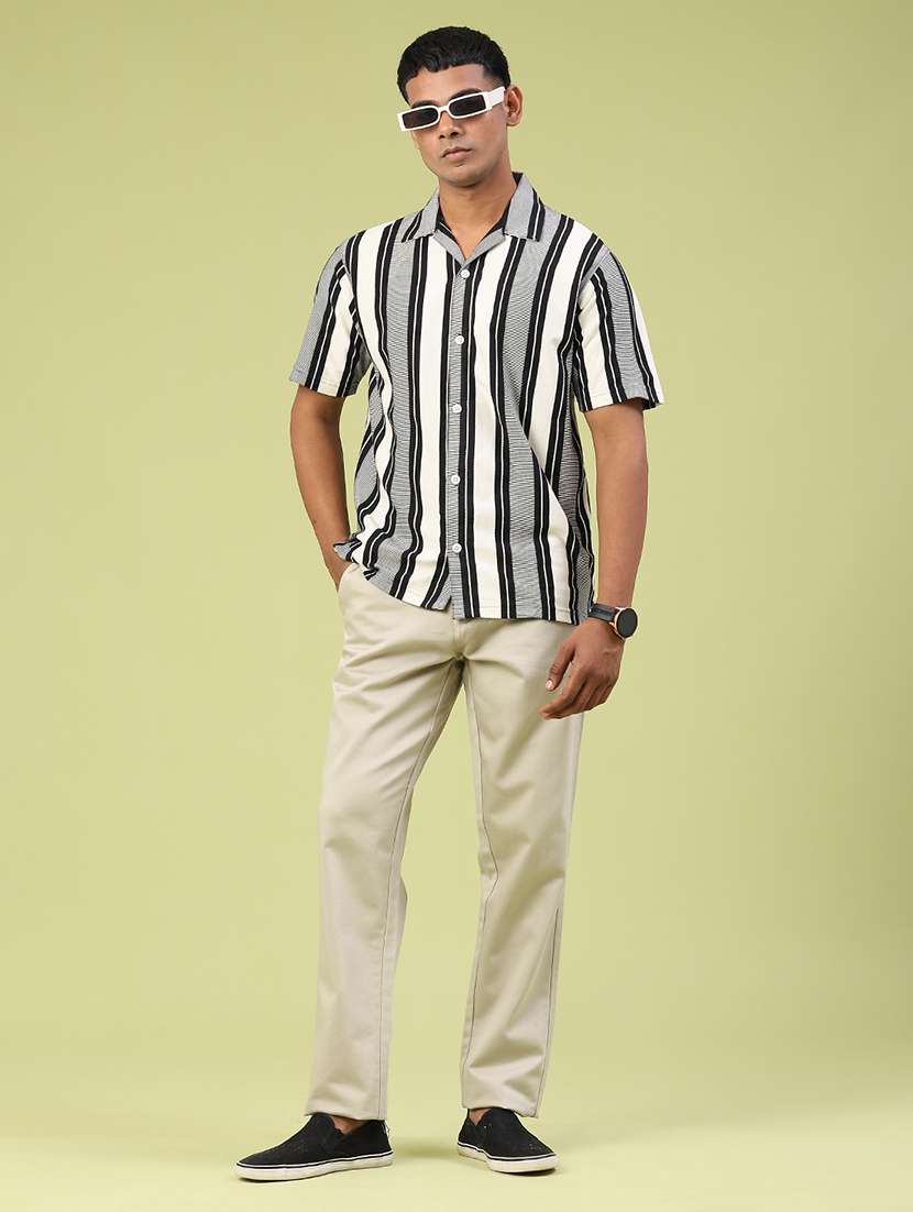 men striped short sleeve regular fit casual shirt - 22177908 -  Standard Image - 5