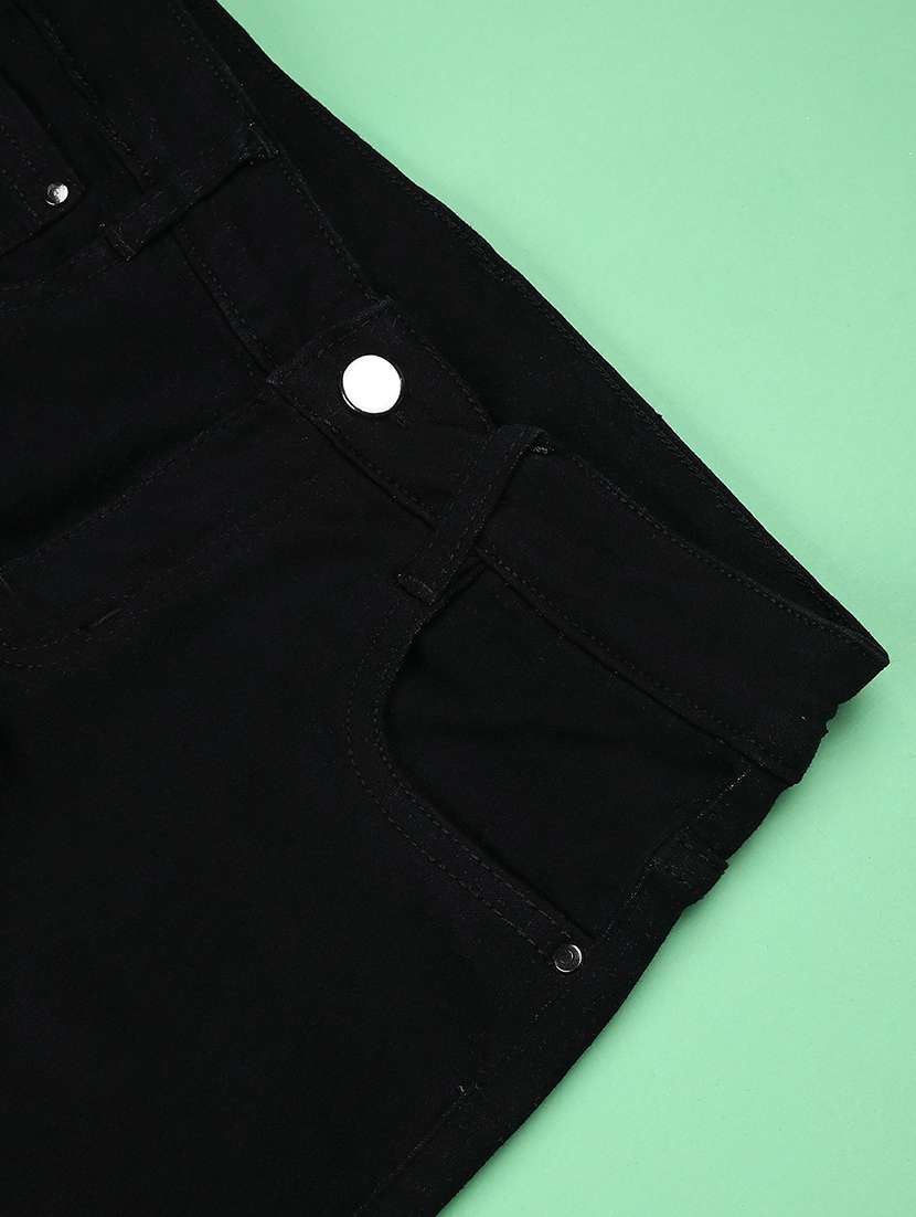 girls solid md rise straight jeans - 22177934 -  Standard Image - 3