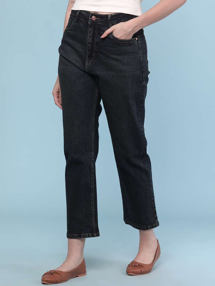 women plain mid rise slim fit jeans - 22177938 -  Standard Image - 3