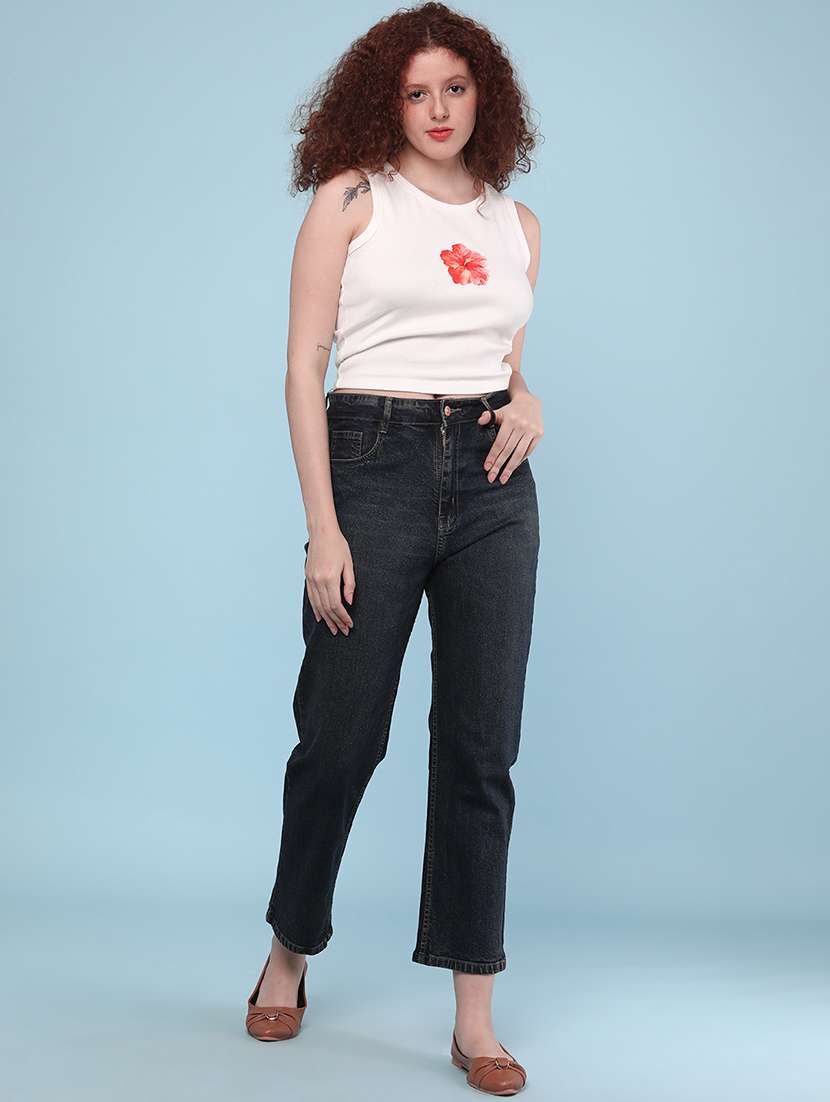 women plain mid rise slim fit jeans - 22177938 -  Standard Image - 5