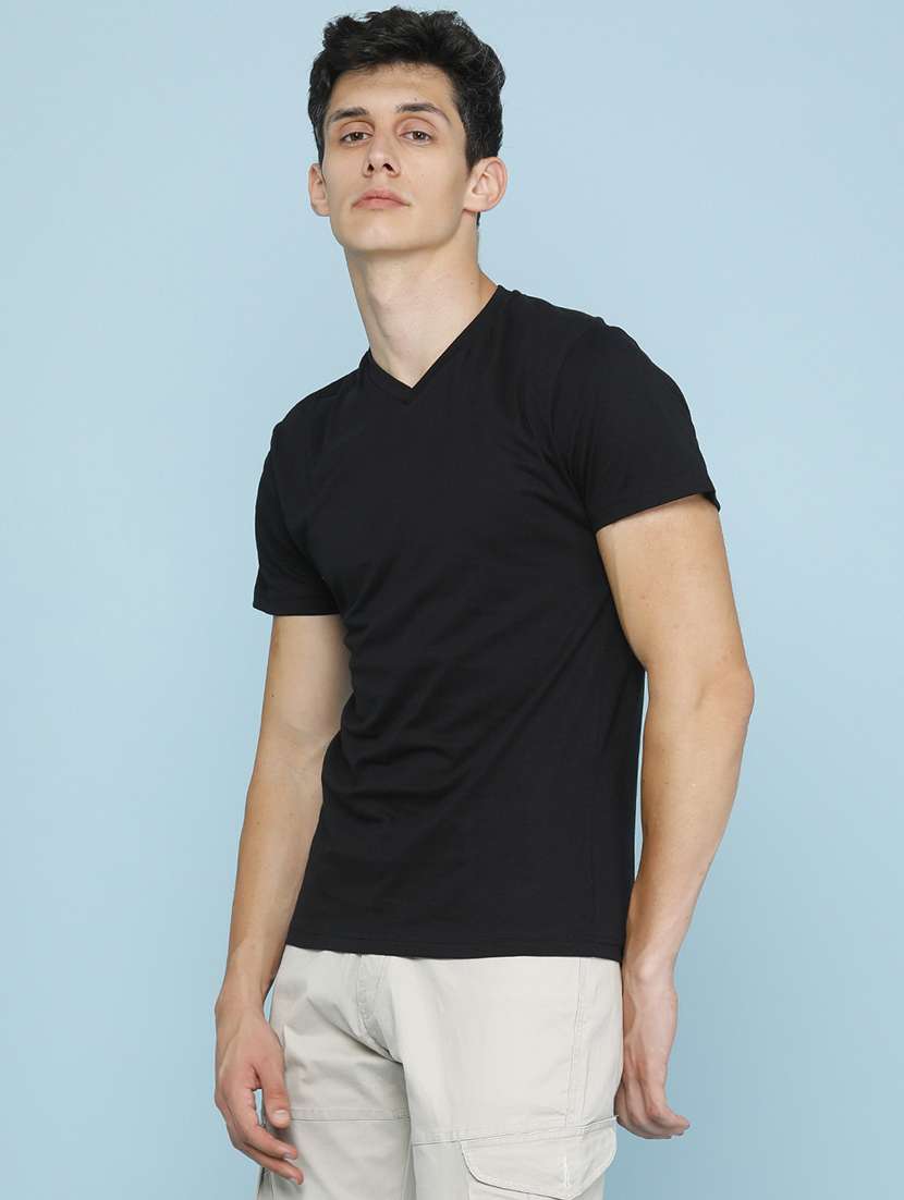 men solid short sleeves regular fit t-shirt - 22177959 -  Standard Image - 3