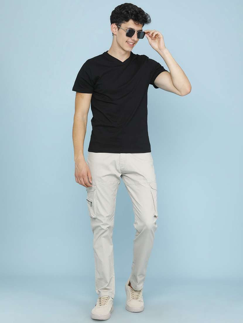 men solid short sleeves regular fit t-shirt - 22177959 -  Standard Image - 5