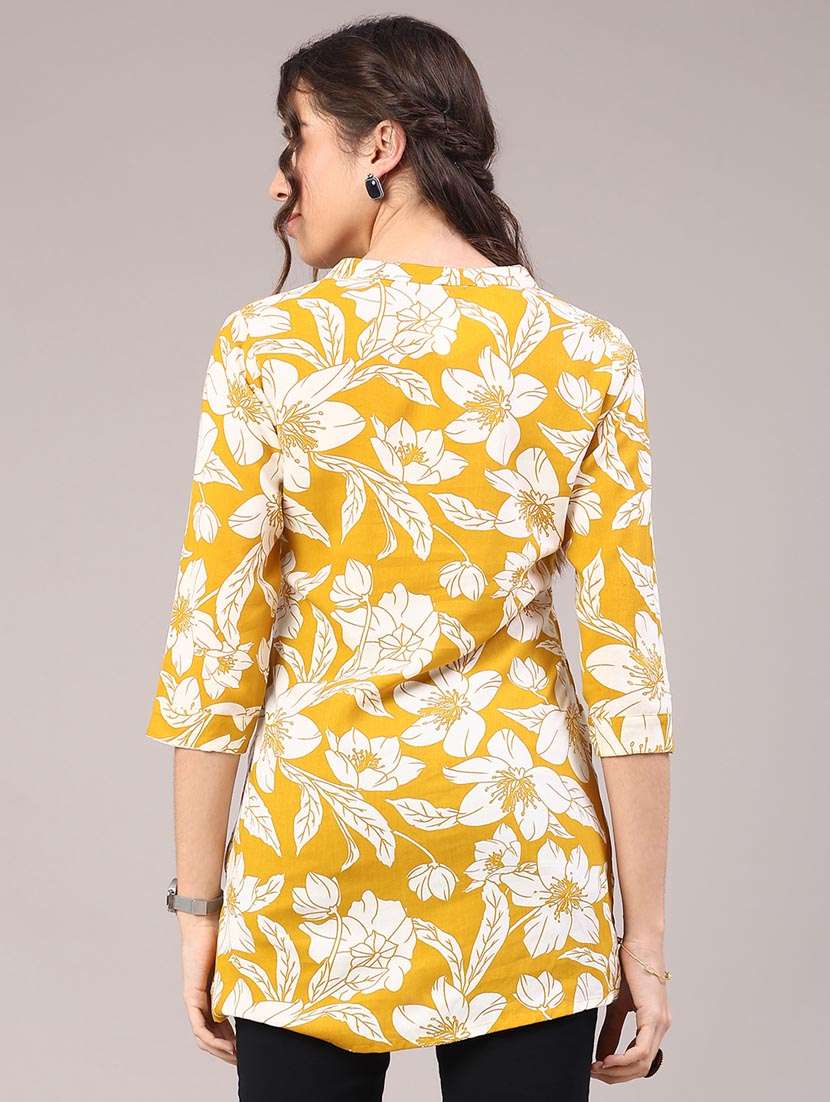 women yellow rayon straight kurti - 22177986 -  Standard Image - 3
