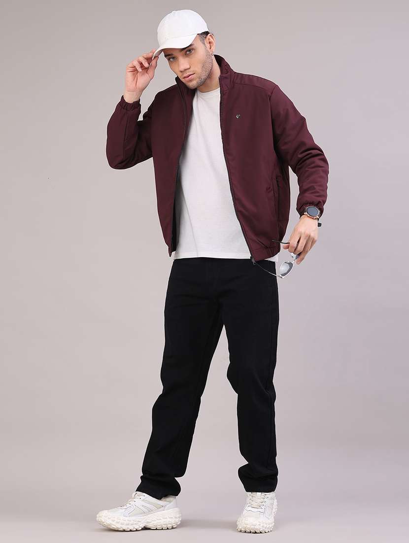 men solid long sleeve insulator bomber jacket - 22178052 -  Standard Image - 5
