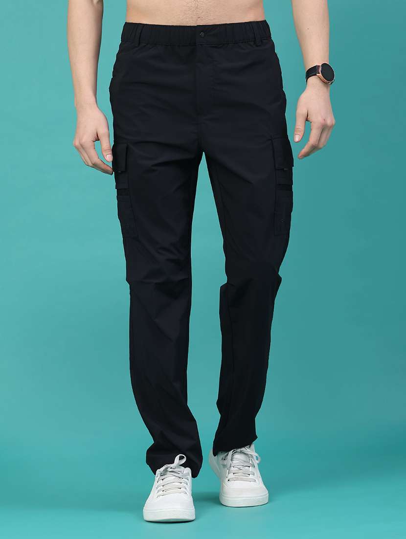 black cotton blend cargos