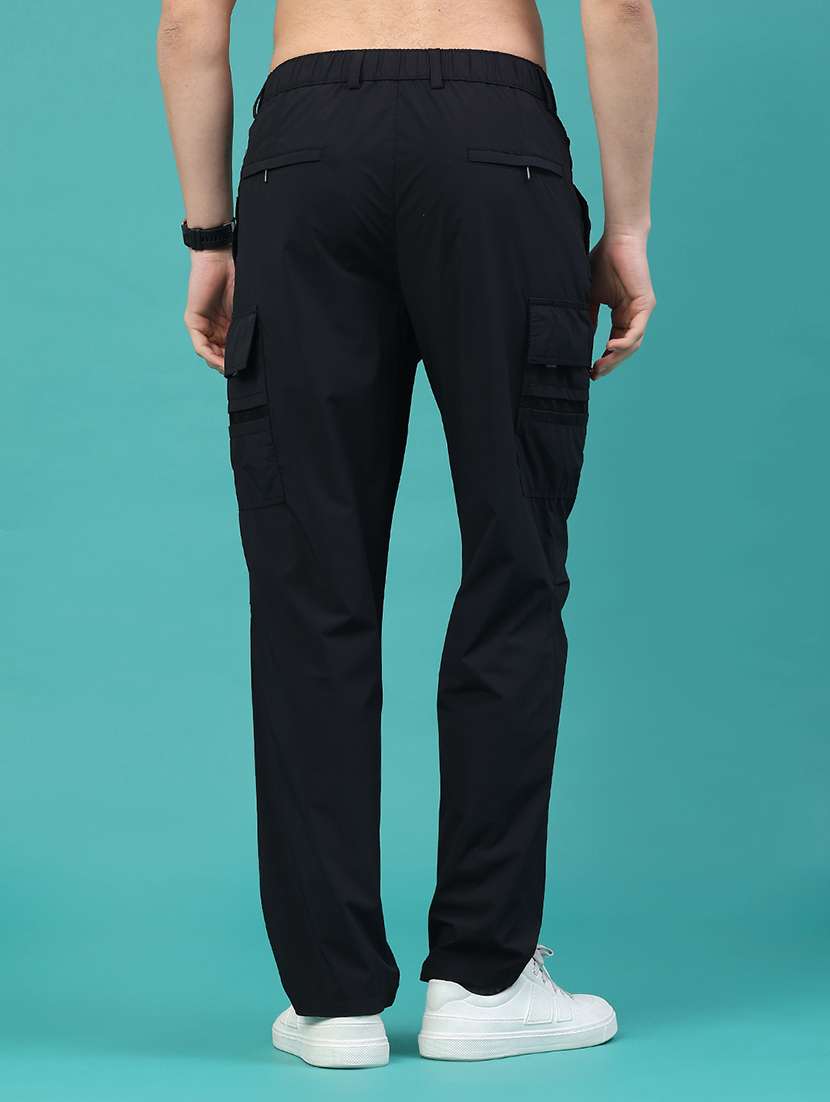 black cotton blend cargos - 22178176 -  Standard Image - 3