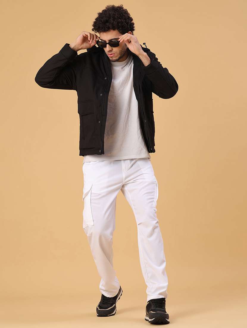 men solid long sleeve insulator bomber jacket - 22178184 -  Standard Image - 5