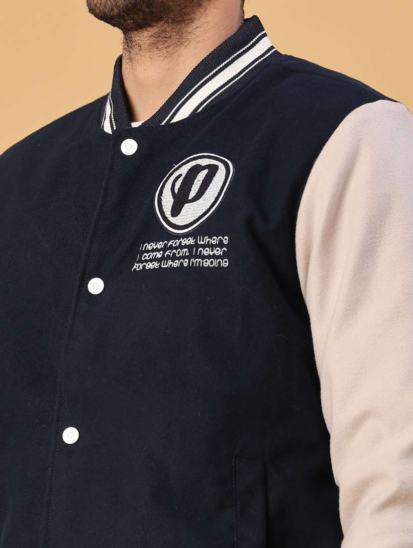 men color block long sleeve varsity jacket - 22178189 -  Standard Image - 5