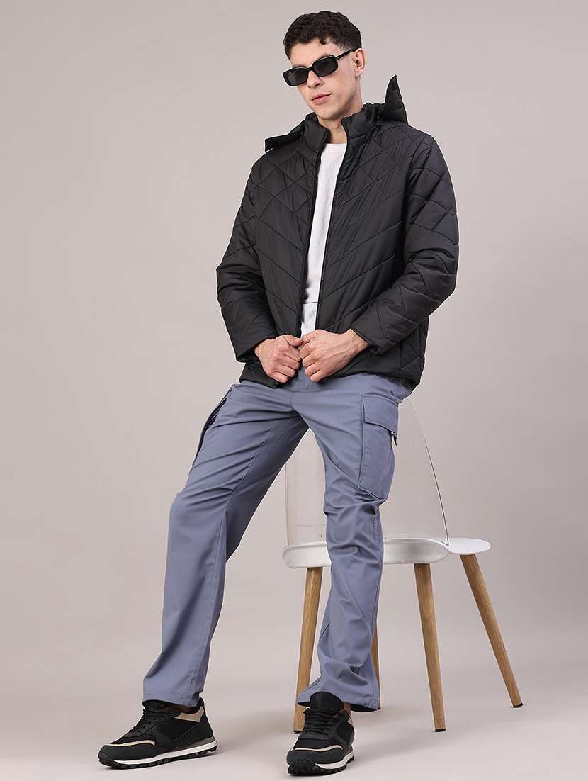 men solid long sleeve hooded puffer jacket - 22178192 -  Standard Image - 5