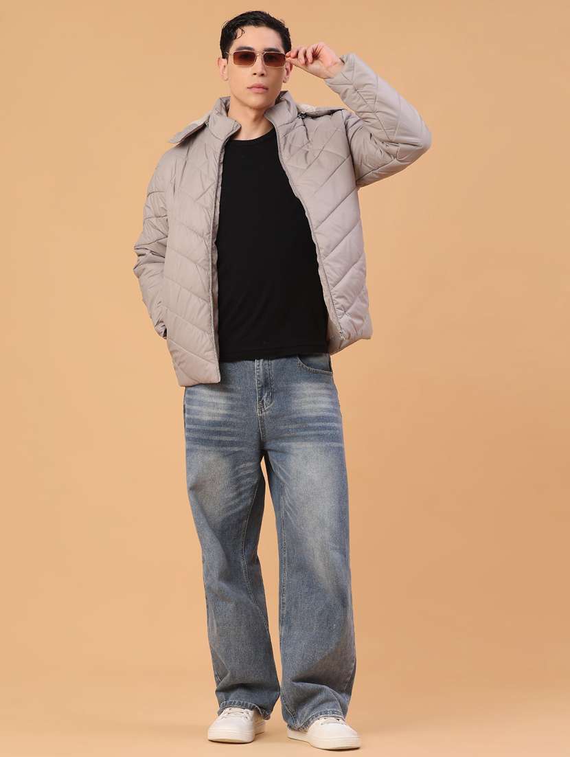 men solid long sleeve puffer jacket - 22178193 -  Standard Image - 5