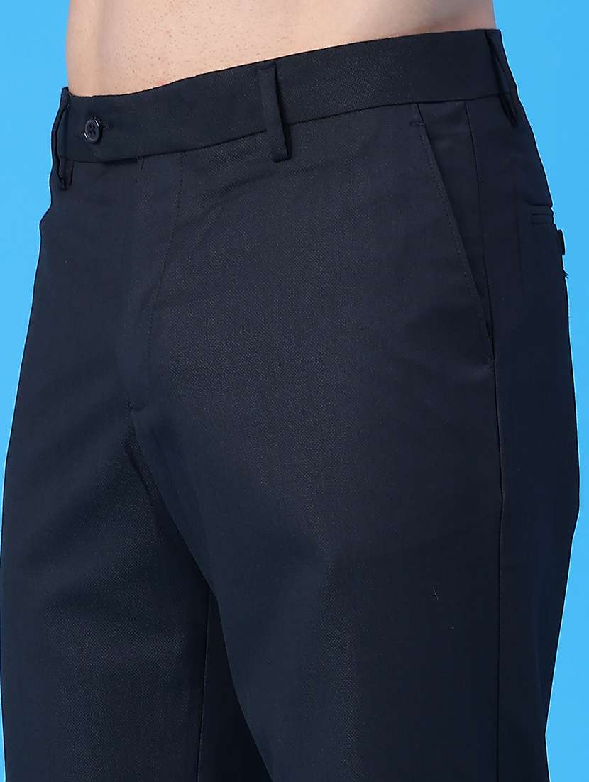 men solid mid rise flat front formal trouser - 22178206 -  Standard Image - 5