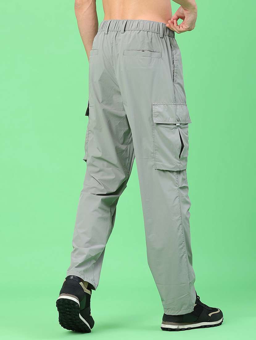 men solid mid rise regular fit cargo - 22178212 -  Standard Image - 3