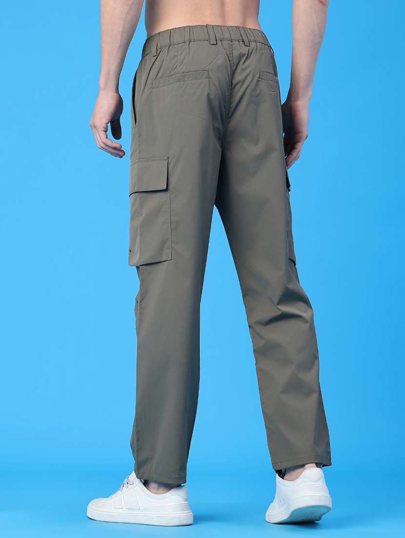 men solid mid rise regular fit cargo - 22178213 -  Standard Image - 3