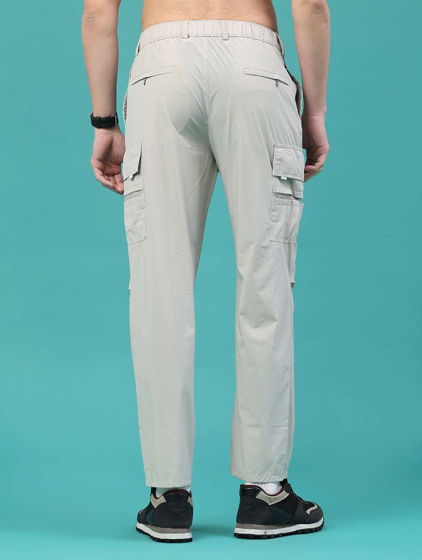 men solid mid rise regular fit cargo - 22178215 -  Standard Image - 3