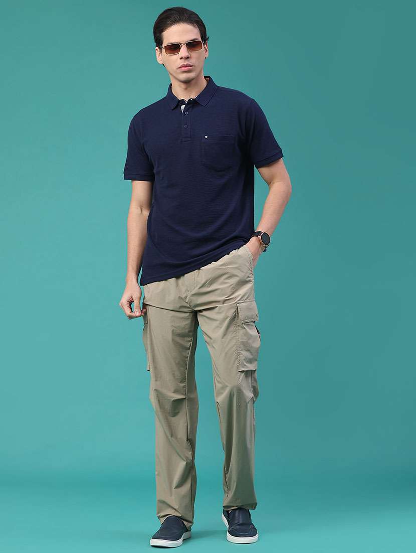 Men Solid Mid Rise Relaxed Fit Cargo - 22178219 -  Standard Image - 5
