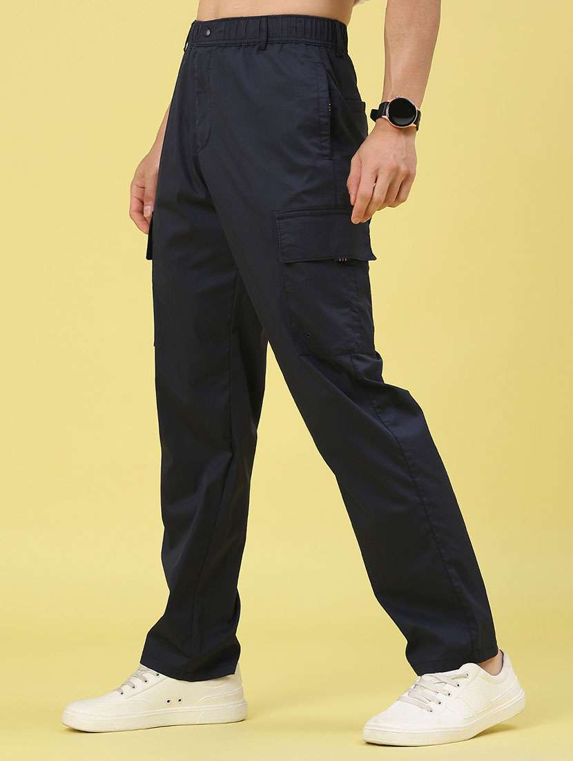 men solid mid rise relaxed fit cargo  - 22178224 -  Standard Image - 3