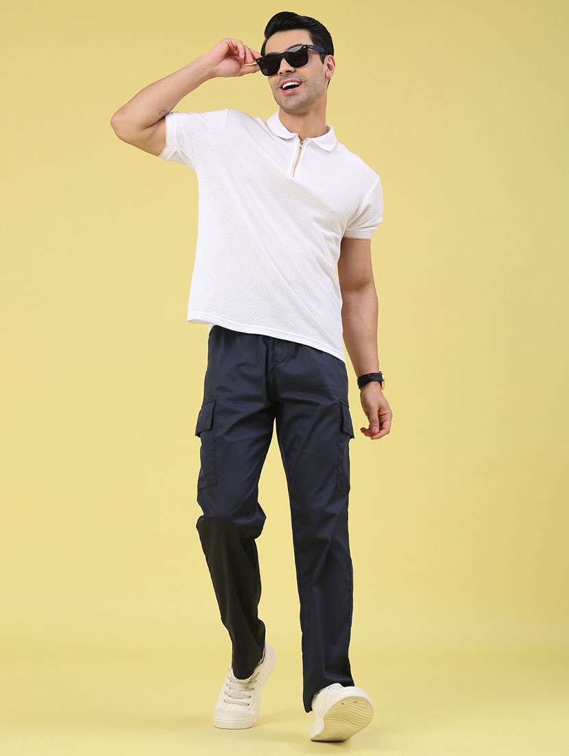 men solid mid rise relaxed fit cargo  - 22178224 -  Standard Image - 5