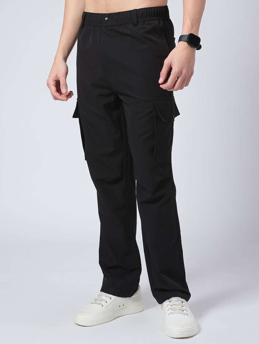 men solid mid rise regular fit cargo  - 22178225 -  Standard Image - 3