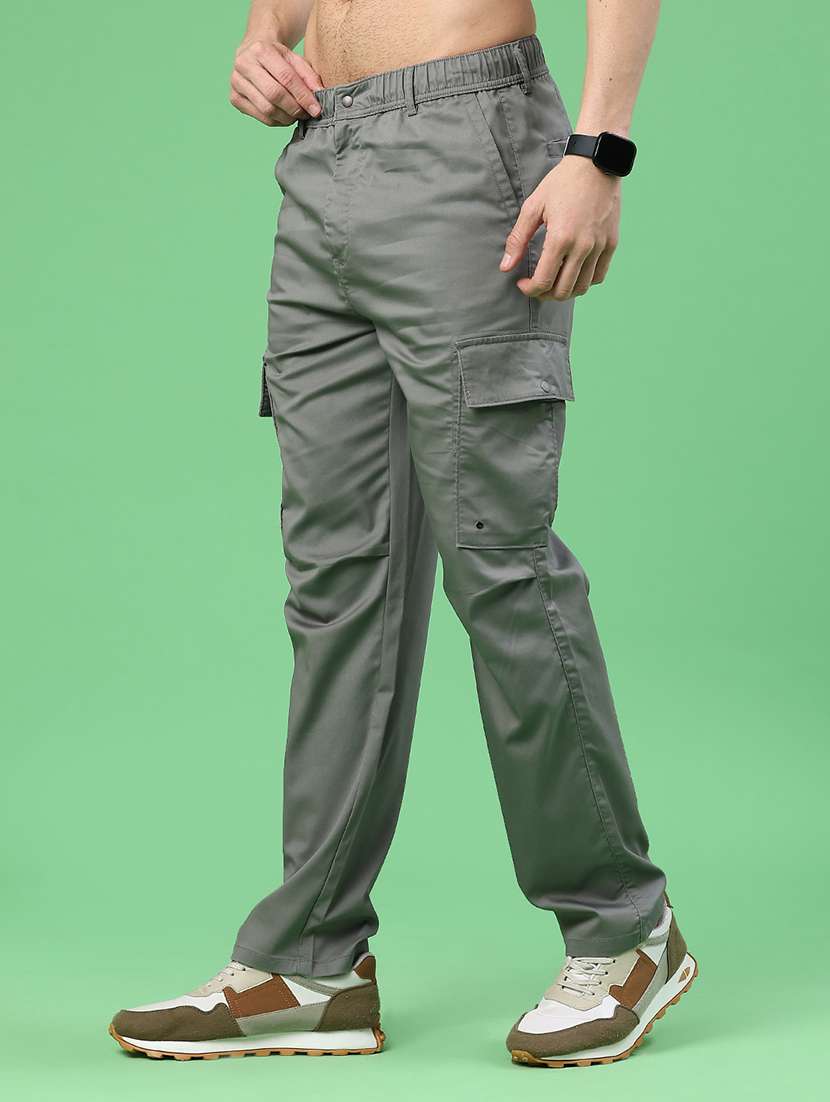men solid mid rise regular fit cargo  - 22178226 -  Standard Image - 3