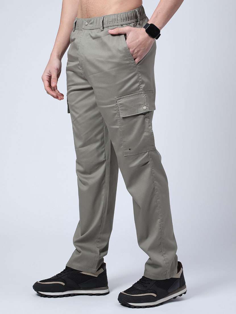 men solid mid rise regular fit cargo  - 22178227 -  Standard Image - 3