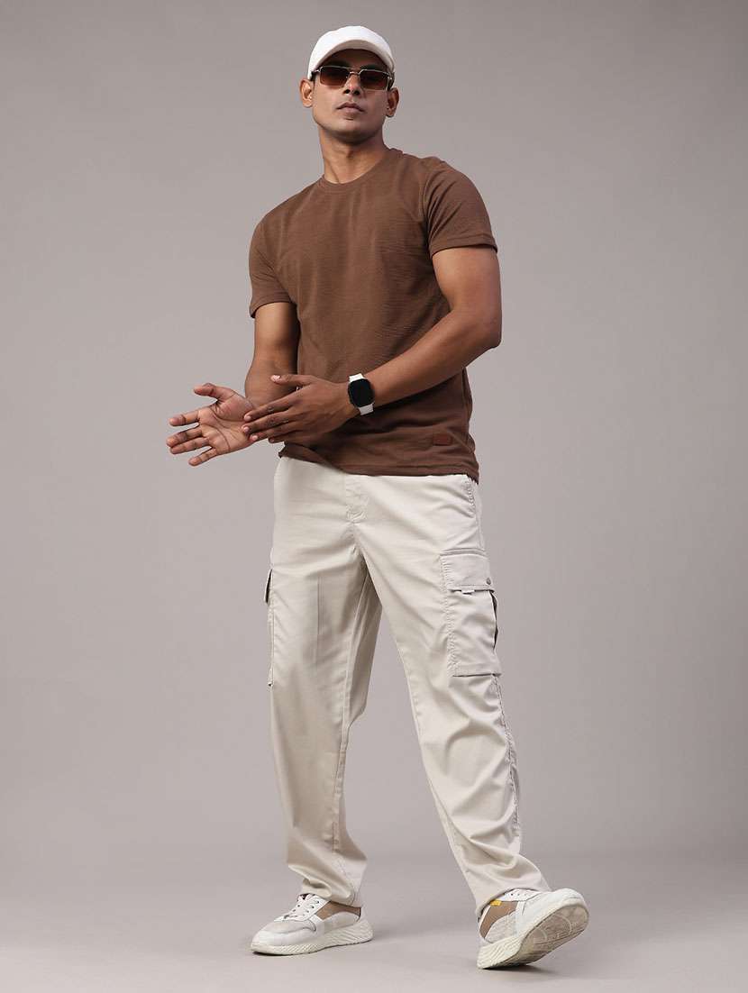 men solid mid rise relaxed fit cargo - 22178230 -  Standard Image - 5