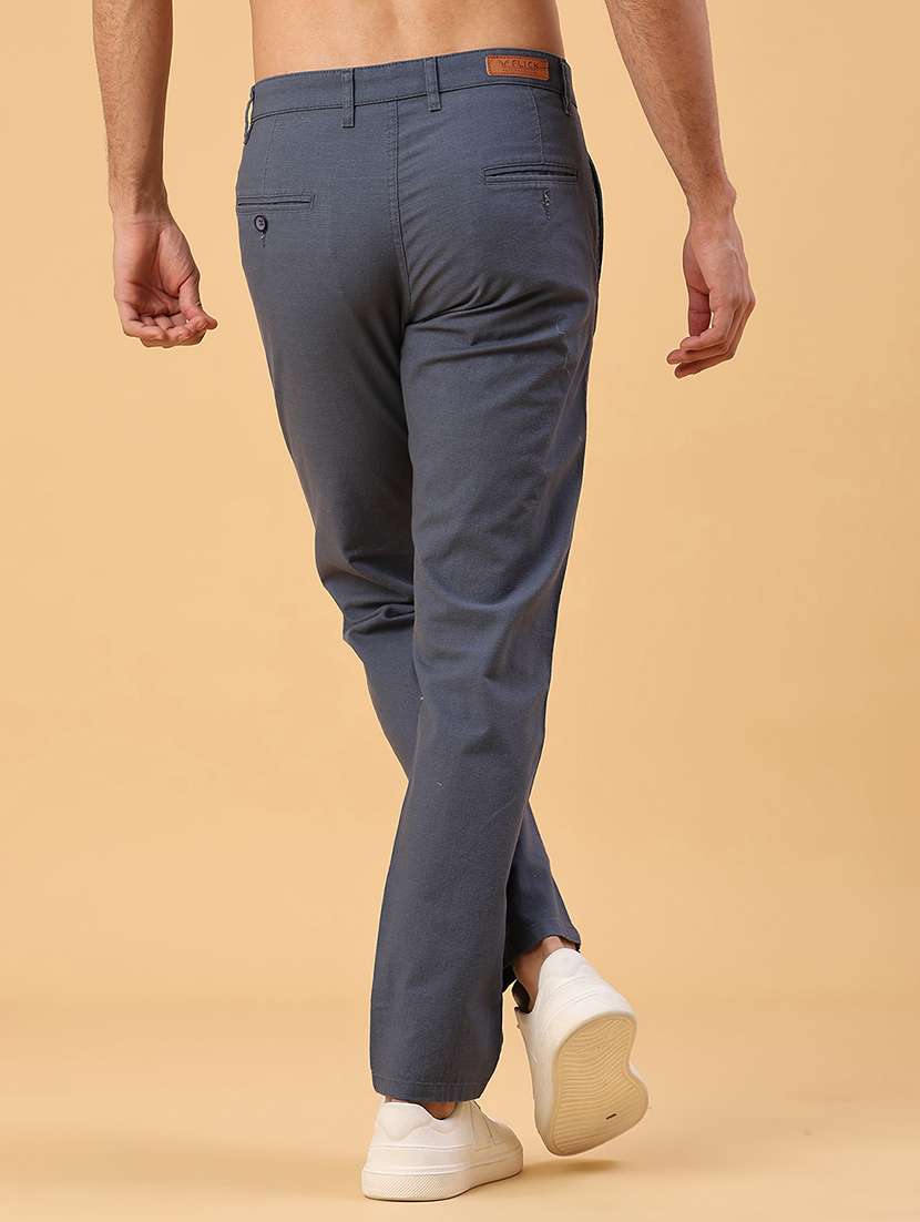 men solid mid rise casual chinos  - 22178238 -  Standard Image - 3
