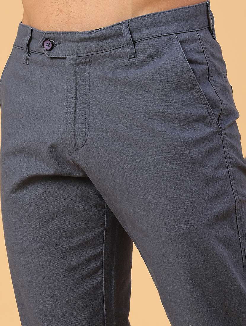 men solid mid rise casual chinos  - 22178238 -  Standard Image - 5