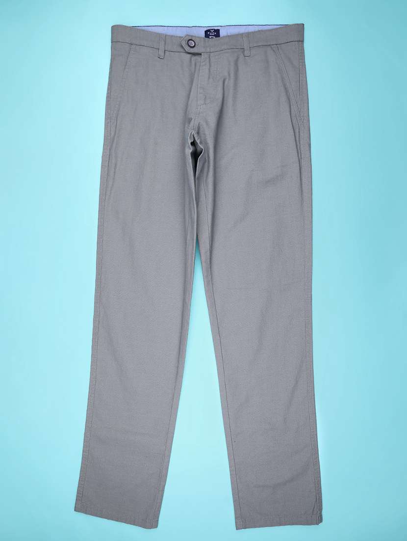 men solid mid rise casual chinos 