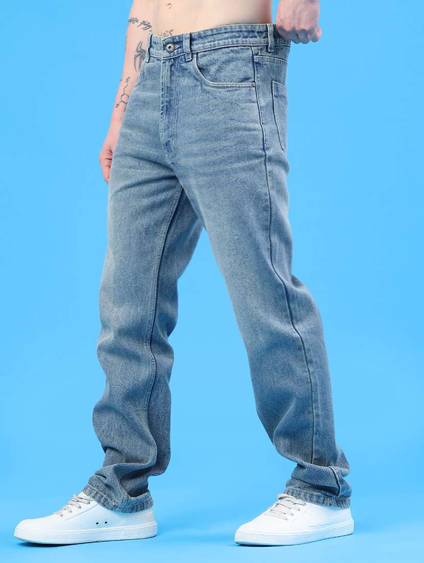 men washed mid rise full length straight jeans - 22178242 -  Standard Image - 3