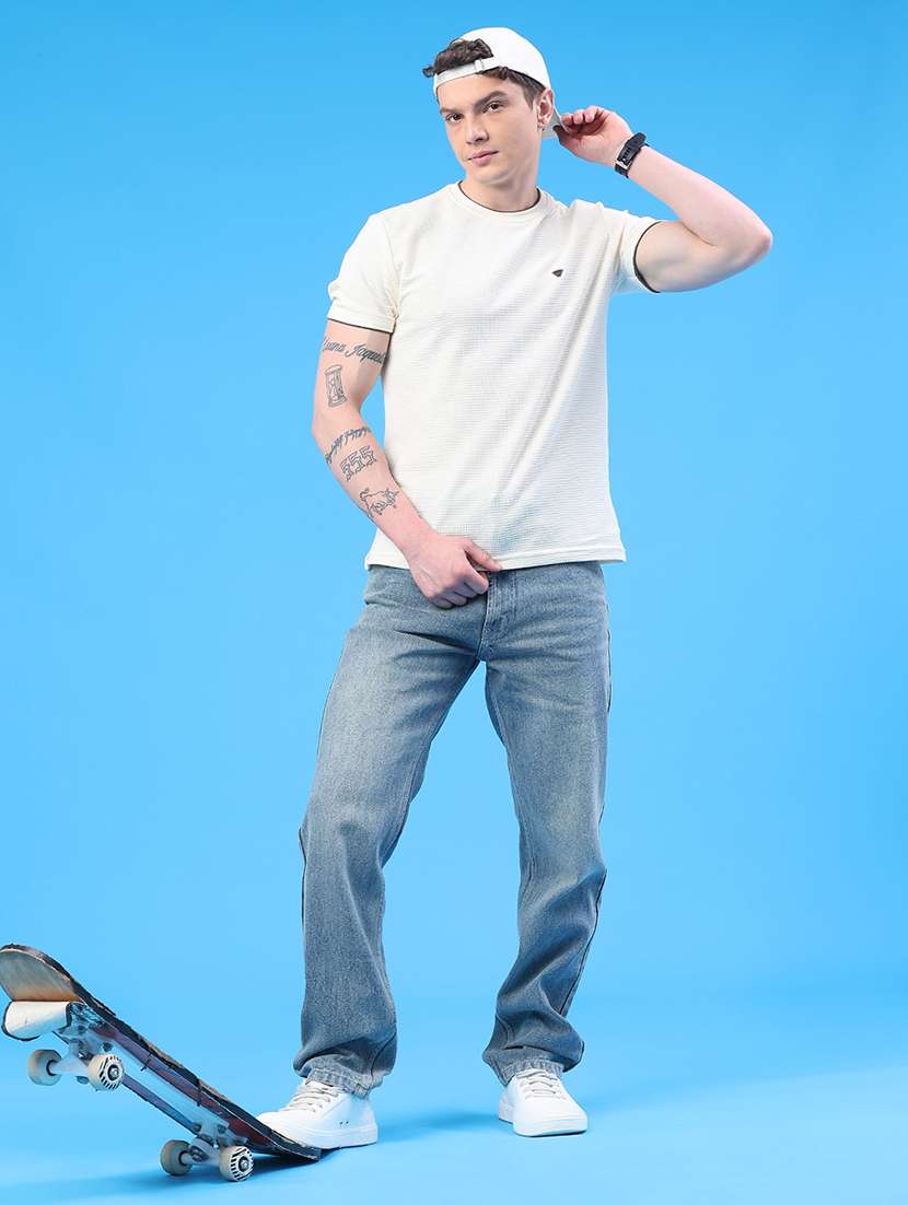 men washed mid rise full length straight jeans - 22178242 -  Standard Image - 5