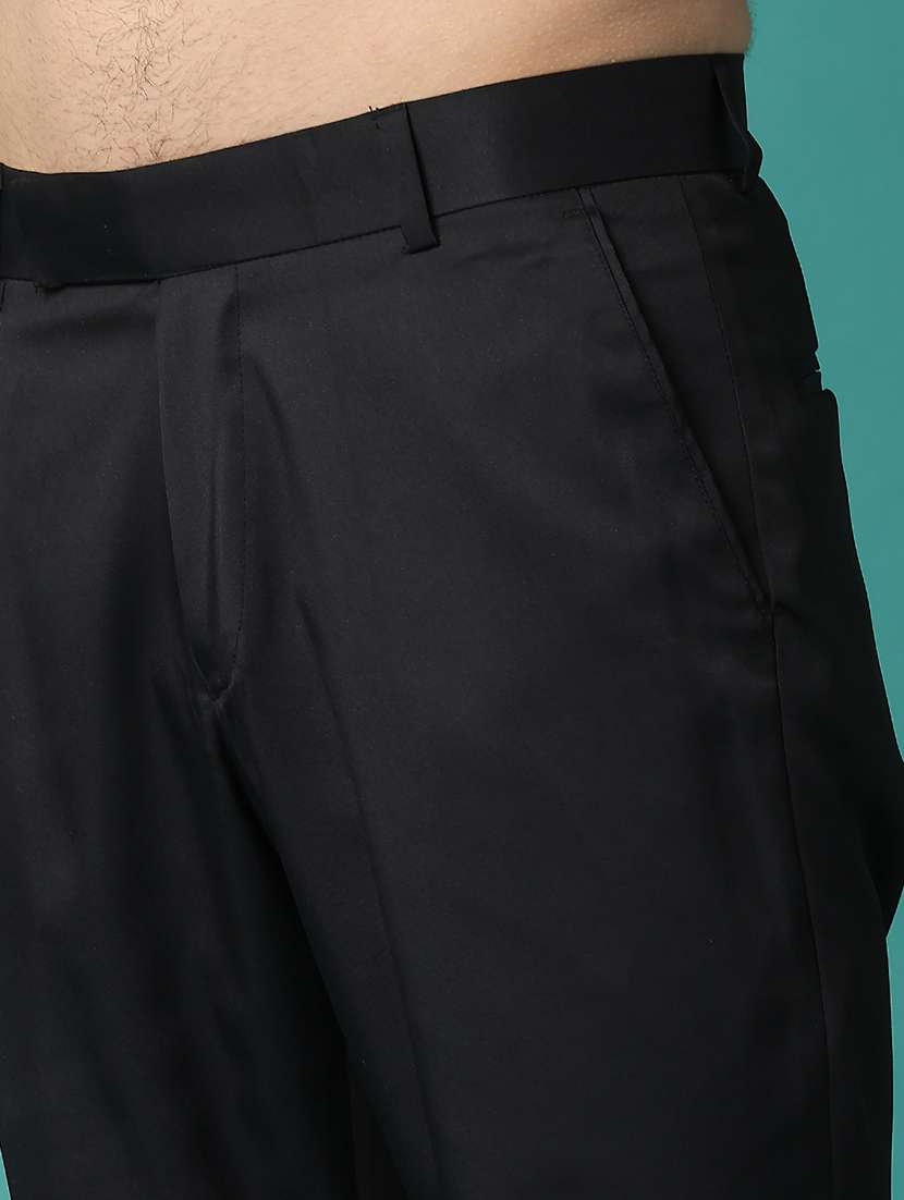 men solid mid rise slim fit formal trousers - 22178243 -  Standard Image - 5