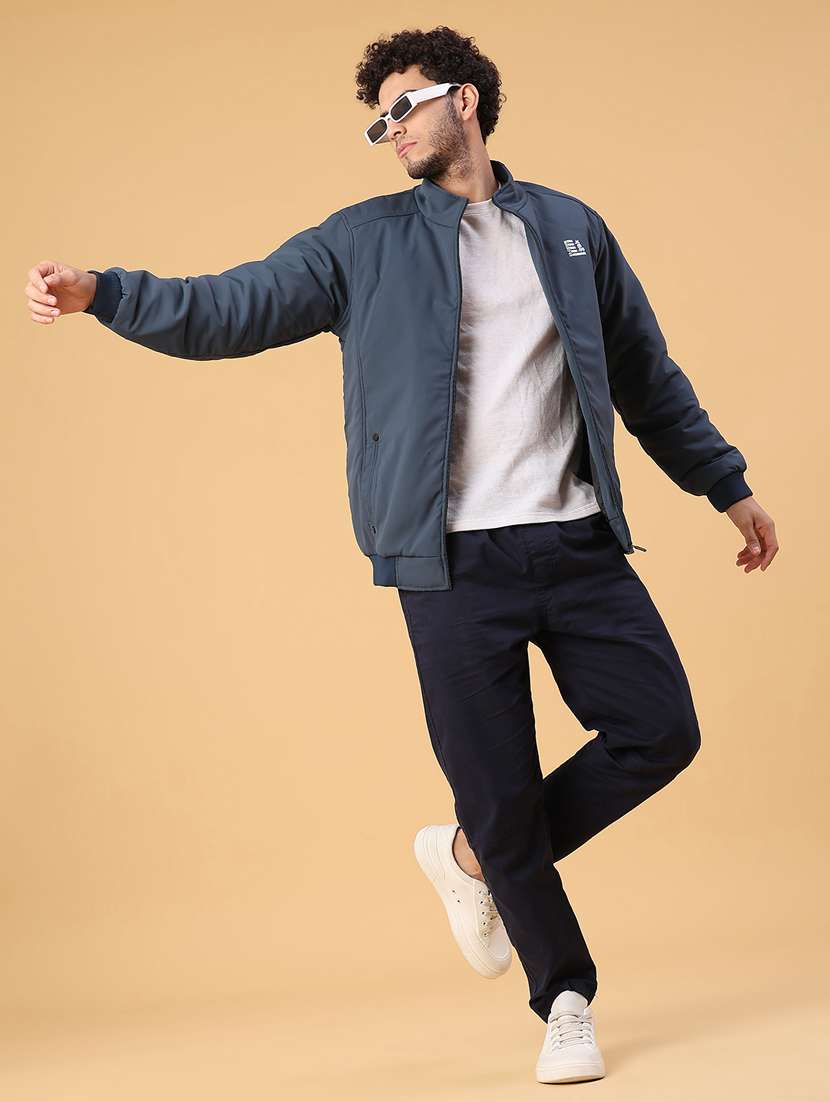 men solid long sleeve bomber jacket - 22178262 -  Standard Image - 5