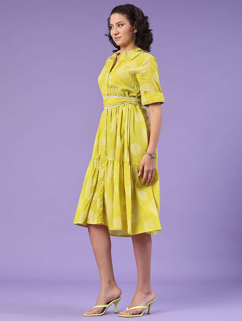 women printed collared tiered dress - 22178278 -  Standard Image - 3