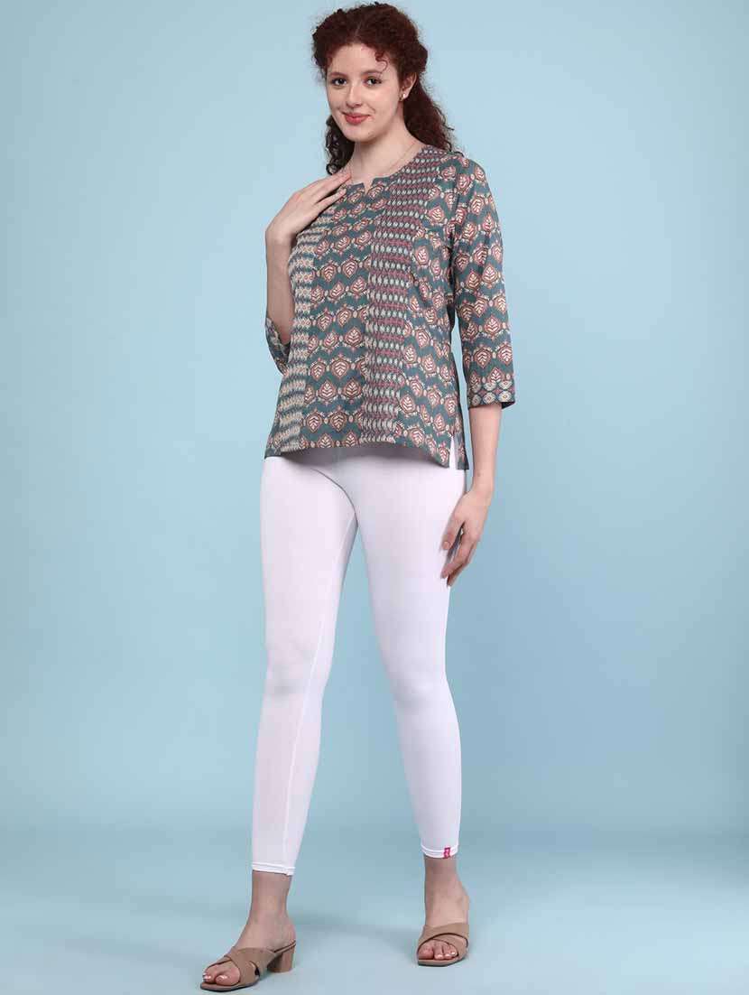 women green cotton straight kurti - 22178280 -  Standard Image - 5