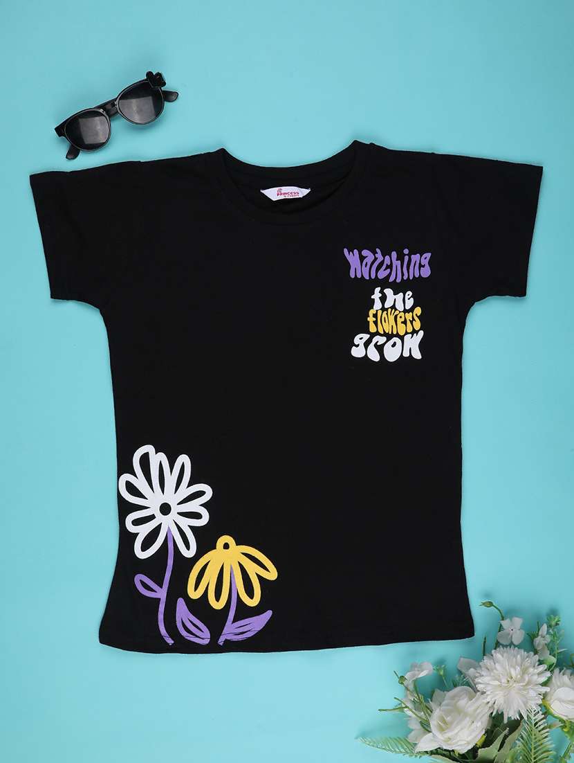 girls printed short sleeve tee