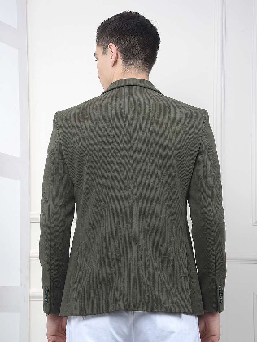 men self design long sleeve single breasted formal blazer - 22178288 -  Standard Image - 3