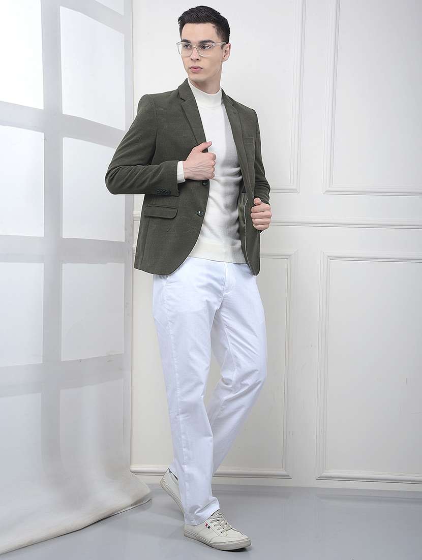 men self design long sleeve single breasted formal blazer - 22178288 -  Standard Image - 5