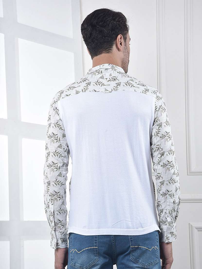 Men Floral Printed Mandarin Neck Short Kurta - 22178292 -  Standard Image - 3