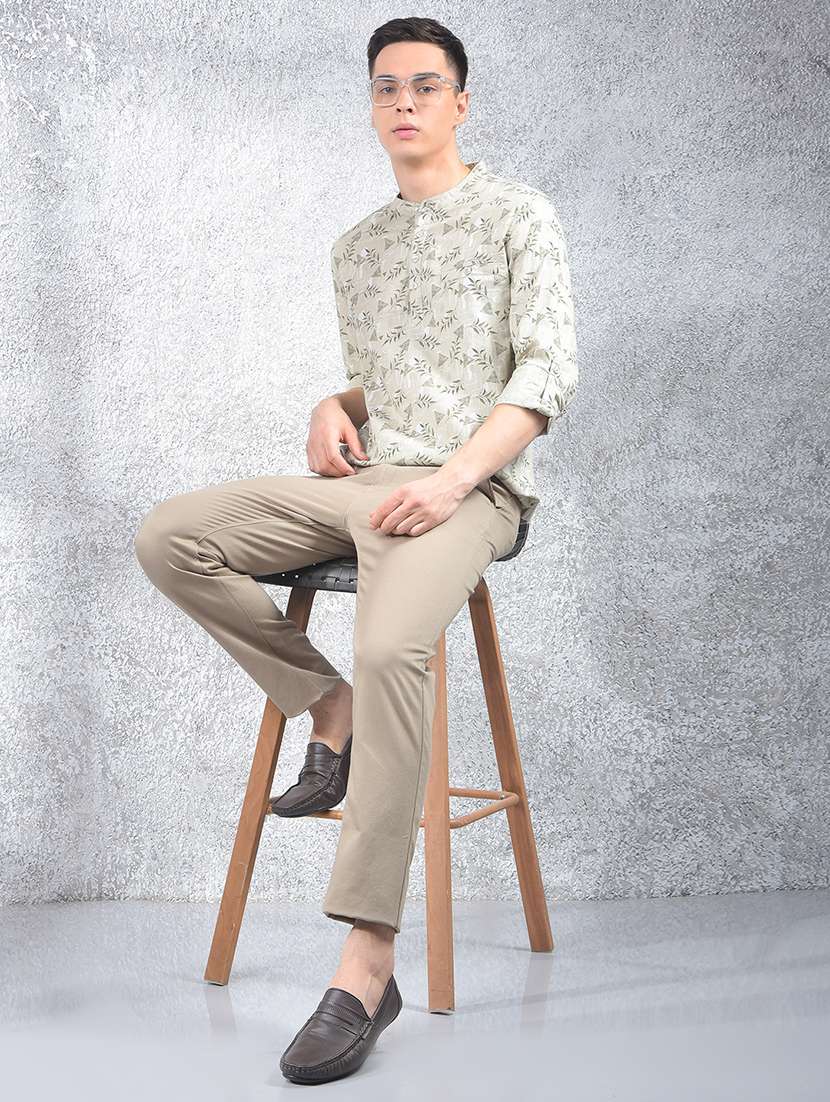 Men Floral Printed Mandarin Neck Short Kurta - 22178293 -  Standard Image - 5