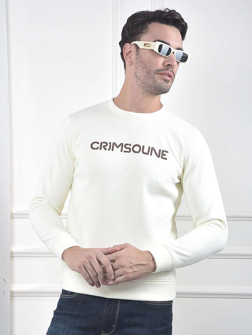 men chest print long sleeve regular fit sweatshirt