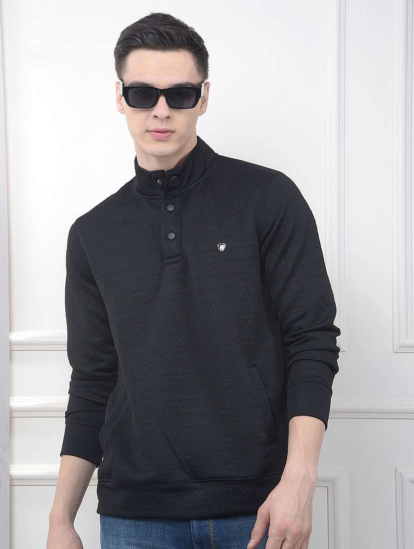 men typographic long sleeve regular fit sweatshirt