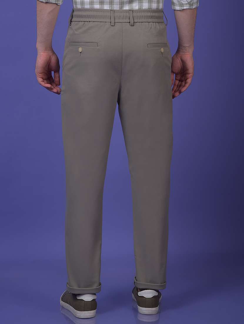 men solid mid rise chinos casual trouser - 22178310 -  Standard Image - 3