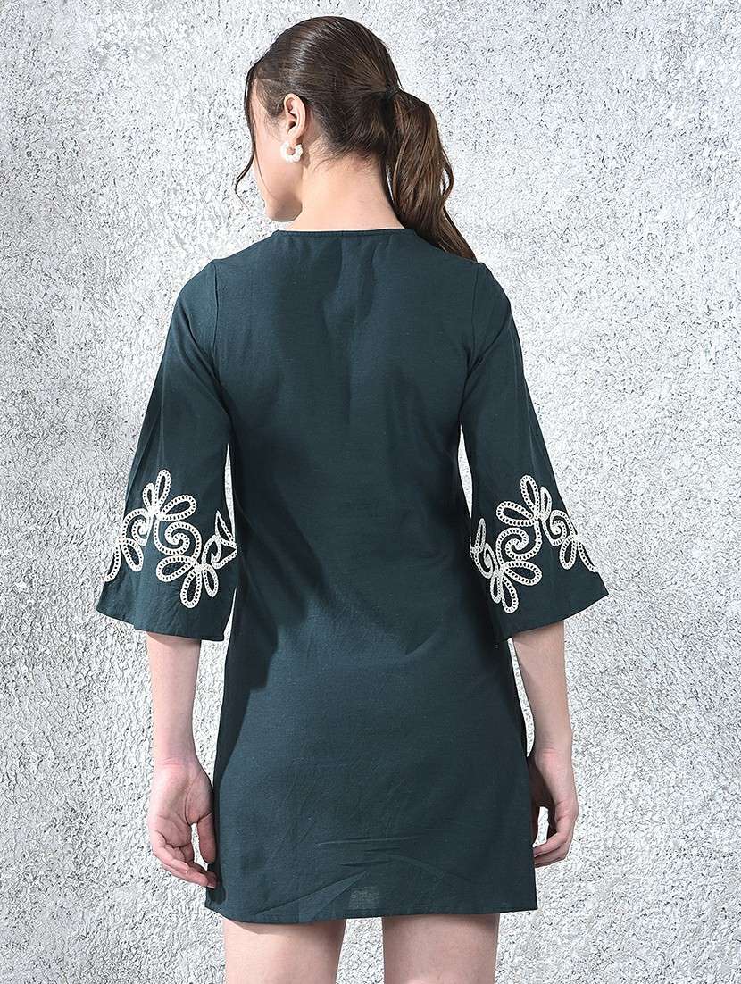 women embroidered bell sleeve a-line dress - 22178334 -  Standard Image - 3