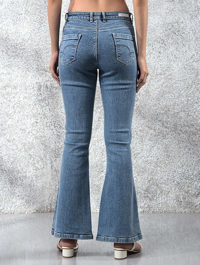 women solid mid rise bootcut jean - 22178341 -  Standard Image - 3